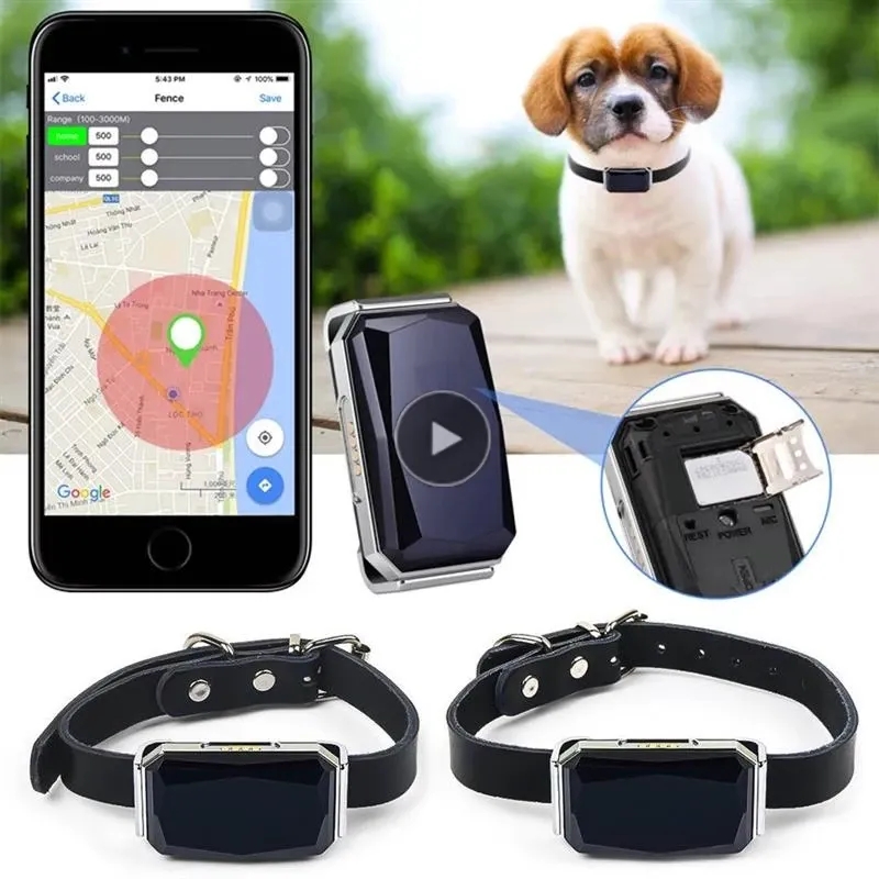 Multifunktionaler PET Smart GPS Tracker Mini Anti-Lost Kragen wasserdichtes Locator Tracer-Gerät für Hundekatze Pets Accessoires