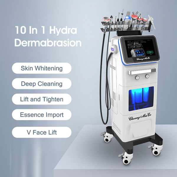 Système multifonctionnel de soins de la peau Nettoyage en profondeur Traitement du visage 10 en 1 Appareil de microdermabrasion Hydra Aqua Peel.