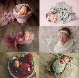 Multifictional Soft Baby Photography Props Newborn Photography Blanket Baby Photo Wraps Embouts musulmans perles