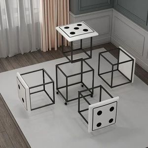 Tabouret multifonctionnel créatif dés combinaison accessoires ménage 5-en-1 cirage de chaussures court pratique minimaliste moderne 240329