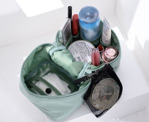 Sac de rangement multifonctionnel pour maquillage, cylindre de voyage Portable, sac de lavage des mains, sacs à cosmétiques pliables cinq couleurs