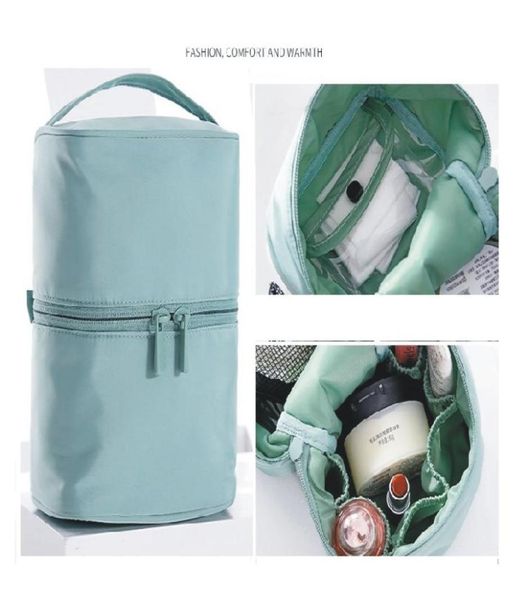 Sac de rangement multifonctionnel pour maquillage, cylindre de voyage Portable, sac de lavage à la main, sacs à cosmétiques pliables en cinq couleurs, 7772536