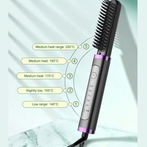 Peigne de cheveux raides multifonctionnels boucles perm stick lissener pinceau double usage dulufy 231221