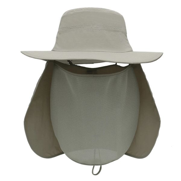 Chapeau de soleil multifonctionnel imperméable UPF50 LEGF50 avec pêche en tissu de cou Extérieur Unisexe large 240417