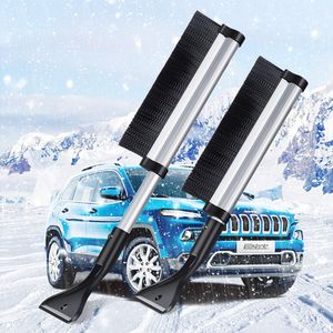 Pelle à neige télescopique multifonctionnelle en alliage d'aluminium pour voiture, véhicule d'hiver, déglaçage, pelle à neige