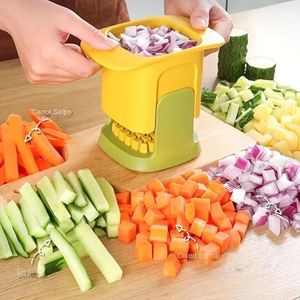 Multifunctionele groente helikopper uien Dicefact Artefact Fries Slicer Keuken Gadget Cucque Potato Slicer Keukengereedschap 240415