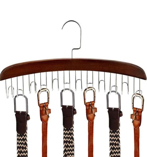 Multifonctionnel en bois ceinture cintre ceintures support cravate cintre porte-écharpe organisateur armoire placard rangement cintre 8 12 24 crochets4111729