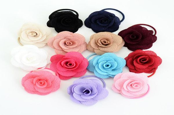 Multilapa 3d Charming Rose Hair Circle Girls Bands Cabeza Flower Rubber Band Floral Hair Ropes for Children Stardress 13 Color9672349
