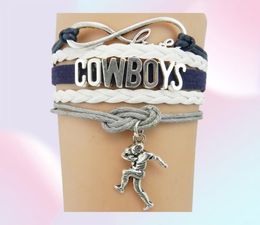 Meerlagige cowboysbrief Infinity voetbalteam gevlochten armband Sports Bangle Nieuw 15636221