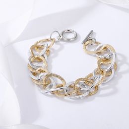 Multilayer Hollow Dikke Matte Goud Zilver Kleur Link Ketting Armband Voor Vrouwen Geschenken Vrienden Sieraden Groothandel