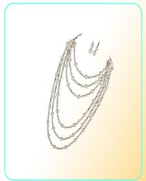 Colliers de perles multicouches chaîne de chandails chaîne de brins multicouches fausses perles clapet perles cluster Long collier ras du cou 333M2416865