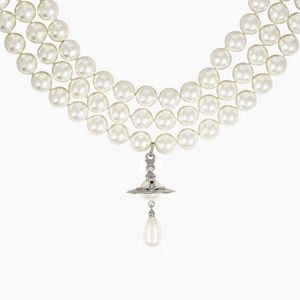 Collar colgante de planeta de perla multicapa Mujeres Collares de cadena Saturno para la fiesta de regalo Joyería 2024 00