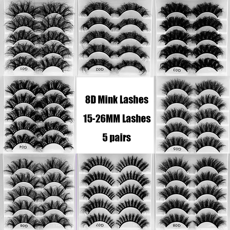 Meerlagige dikke dikke pluizige valse wimpers Natuurlijk zachte en delicate herbruikbare handgemaakte verlenging krullende 3D nep wimpers rommelige crisse kriskras wimpersextensies