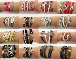 Pulsera de envoltura multicapa Inspirado Árbol de la vida Amor Heart Believe Infinity Bracelets for Women Kids Fashion Jewelry2033210