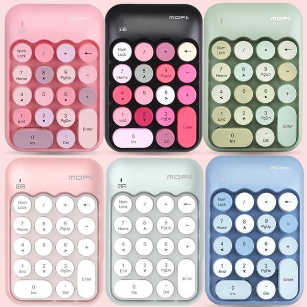 Multimédia 2.4Ghz Bonbons Clavier Numérique Clavier Numérique Sans Fil 18 Touches Entrées Comptable Numpad Claviers Financiers pour Ordinateur Portable