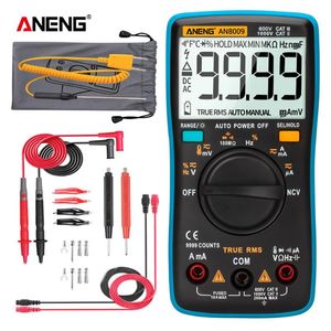 Multimètres AN8008/AN8009 multimètre numérique 9999 comptes testeur de condensateur à transistor True-RMS Auto électrique Rm409b Test de compteur de température Lo Z