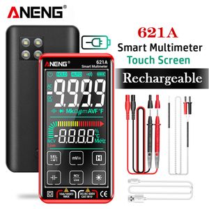 Multimeters ANENG 621A Slimme digitale multimeter Multimetro-tester met aanraakscherm, transistor 9999 tellingen True RMS Auto Range DC/AC 10A-meter 230825