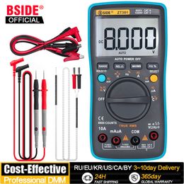 Multimeters BSIDE Digitale multimeter Automatisch bereik True RMS 8000 Ampèremeter met hoge precisie Voltmeter Slimme condensator Temperatuur NCV Ohm Hz-tester 230728