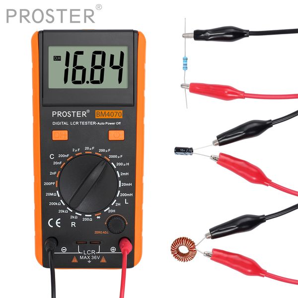 Multimètres Proster Multimètre numérique LCR Mètre Testeur Kit d'outils pour Inductance Capacité Résistance Affichage LCD Mètre de mesure BM4070 230804