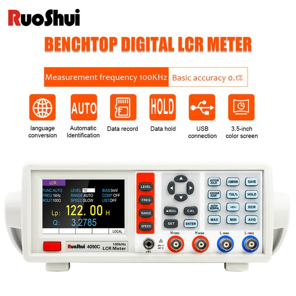 Multimètres RuoShui 4090C Type de banc LCR Compteurs numériques Instrument de mesure d'inductance