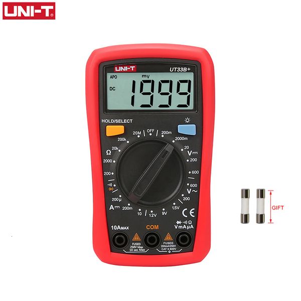 Multimètres UNITÉ UT33B Mini multimètre numérique AC DC Voltmètre Ampèremètre 2000 comptes Test de batterie Multitester Résistance ohm Tester 230804