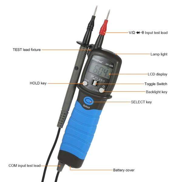 Multimètres Mesure de tension Buzzer de haute précision Multimètre numérique Affichage LCD Données de maintien de la résistance Détecter le type de stylo Outil de diagnostic