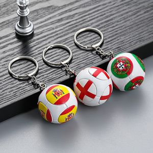 Multinational Flag Football Key Chain Argentinië Brazilië vlagvoetbal hanger Keychains Fan Souvenirs Back Backpack Accessoires Geschenk