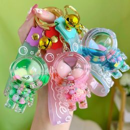 Meerdere acrylolie Suikers Sugar Beans Astronaut Mok Keychains Exquisite en Cartoon Bag Hangers Night Glow Flowing Sand Kleurrijke Bubble Bead Keychains Gift Groothandel