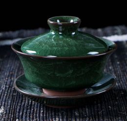 Multiple bol avec glaçure glacée fissurée Cover Coffee Tea sets de glace Crack Ceramic Teapot Gaiwan Chinese Kung Fu Tea Tool1489642