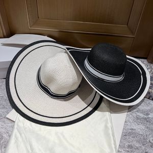 Meerdere cirkel gestreepte brede rand hoeden dames dome eenvoudige strohoeden lijnen lint zonbescherming hoeden