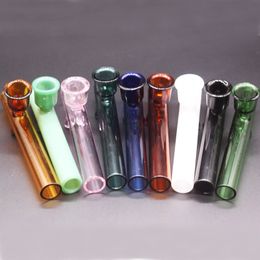 Pipes à main en verre de couleur multiple Mini Style Pipe à fumer Brûleur à tabac Belle conception Portable Dabber Rig
