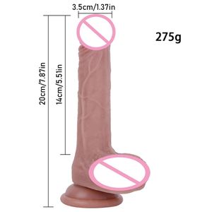 Options de couleurs multiples Dual dual Silicone Dildo 8 pouces de taille moyenne Vagin anal avec Sucker Adult Sexy Toys