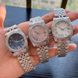 Montre de dame de couleur multiple Président Diamond Bezel Shell 31mm visage Femmes Montres en acier inoxydable Montres-bracelets mécaniques automatiques pour femmes les plus basses