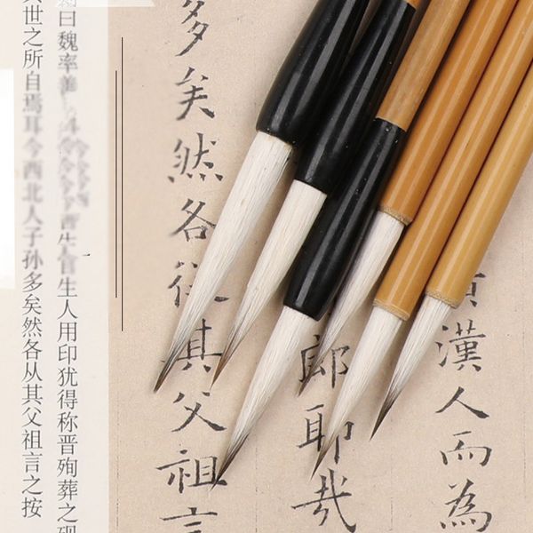 Brosse de calligraphie de calligraphie à cheveux multiples tinta chinois chinois script de course régulière bosse d'écriture de cheveux en laine de laine pour débutant SE