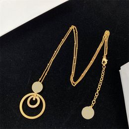 Colliers de pendentif à cercle creux multiple Colliers pour femmes diamants avec lignes Lady Collier long réglable simple