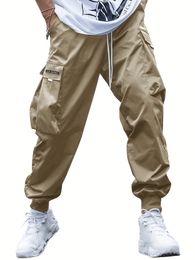 Plusieurs poches hommes pantalons de travail en vrac vintage solide rabat à rabat à crampons à crampons à crampons de taille décontractée pantalon de jogger de rue pour usure en plein air s'il vous plaît acheter une taille en haut