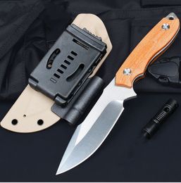 Couteau à lame fixe de survie à usages multiples, lame satinée D2, manche G10, couteaux droits de chasse et de Camping en plein air