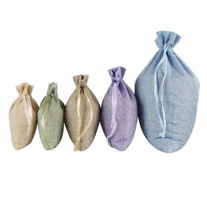 Sac à cordon de linge de jute de taille naturelle multiple