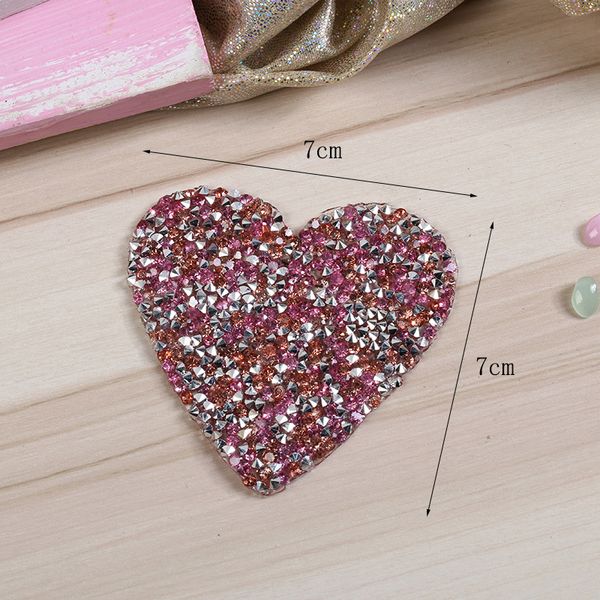 Patchs de cœur d'amour en strass cristal de couleur, plusieurs tailles, pour vêtements, autocollants à rayures et diamants appliqués à repasser sur vêtements