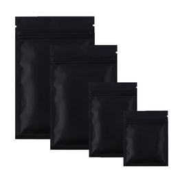 Multipped Tailles Doublesided Matte Black Foil Mylar Flat Zip Lock Pouch Sac With Tear Notch 100PCS8549661