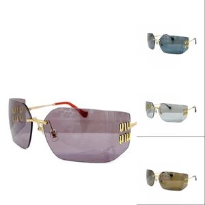 Meerdere stijl gepolariseerde zonnebril voor vrouwen zomer mui mui randloze mannen brillen designer beach party zonnebril vrouw oversized accessoires ga0118 B4