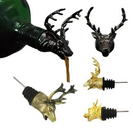 Plusieurs styles cerf tête de dragon bouche de vin bouteille universelle verse en alliage de zinc outils de bar à la maison cadeau décoratif semi-fait à la main 240315