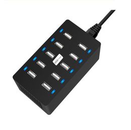 Chargeur USB multiple 40W, Charge de bureau intelligente, 10 ports, pour appareils mobiles multiples, pour IPHONE, samsung, huawei