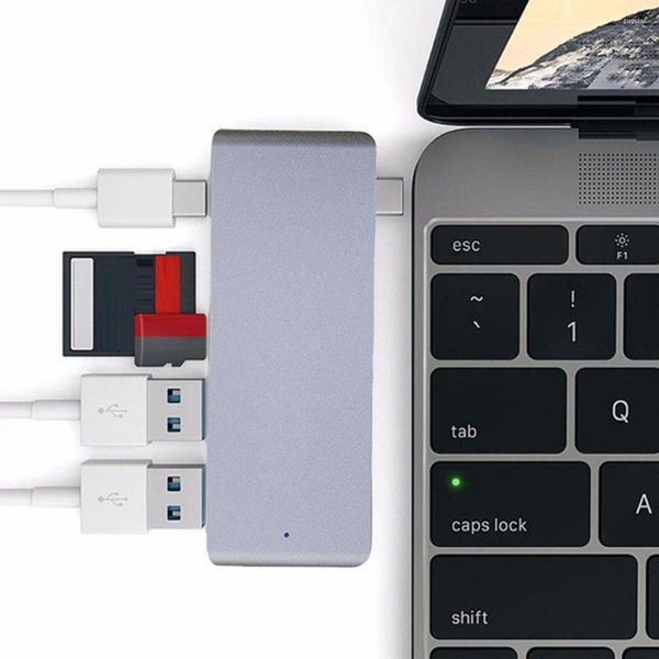 Adaptador expansor divisor multipuerto estación de acoplamiento USB 3,0 Hub lector de tarjetas tipo C Combo para ordenador portátil y PC