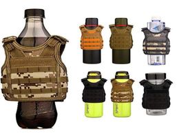 Multipurpose tactisch bier Militaire Molle Molle Miniatuur Wijnfles omslag Vest Drank Koeler Verstelbare schouderband C190415012442356