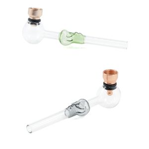 Multifunctionele transparante rechte schedel Glass Bubble Pyrex Rookolie Burner Tabakspijp Great Tube Tubes Nail Tips