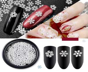 Autocollants à nails d'art multisize pour ongles Art Christmas Snowflake Series UltraHin White Snowflower Sequins1478672