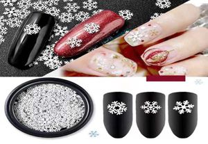 Multisize Nail Art Stickers Decals Voor Nagels Art Kerst Sneeuwvlok Serie Ultradunne witte sneeuwbloem pailletten6387726