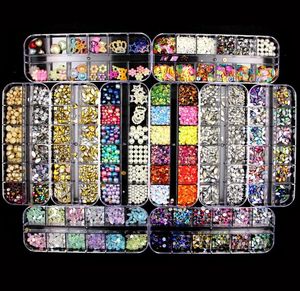 Multisize nagelsteentjes 3D kristal AB heldere stenen edelstenen parel DIY nagels kunst decoraties goud zilver klinknagel strass2003977