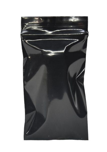 Multisizes 100pcslot Top Zip Lock Noir Opaque PE En Plastique Bijoux Paquet Sacs D'emballage Grip Seal Épicerie Divers Stockage Pouch3174905